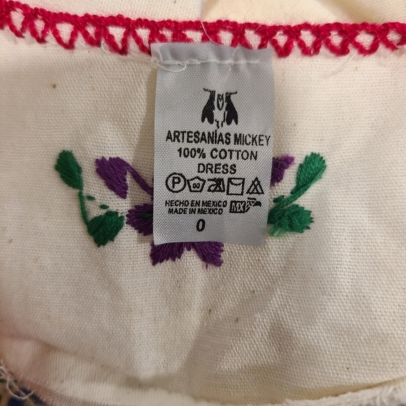 Artesanias Mickey Traditional Mexican Huipil Embroidered Dress - Picture 6 of 6